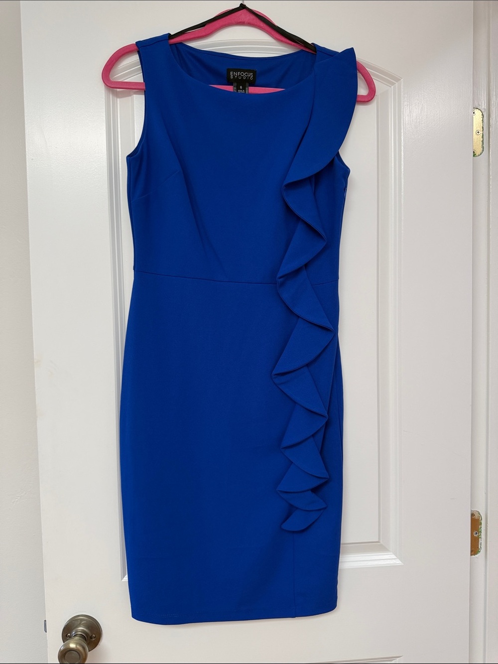 Royal Blue Ruffle Sheath Dress